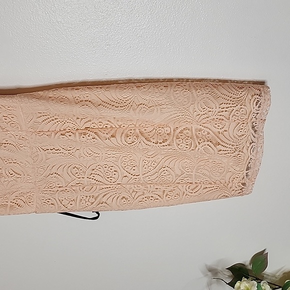 NEW Bebe Allie Deep V Neckline Lace Dress Bodycon Retro Summer Vintage Barbie - Picture 4 of 15